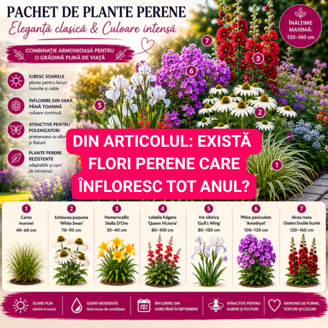 Eleganță clasică și culoare intensă - pachet cu perene de gradina