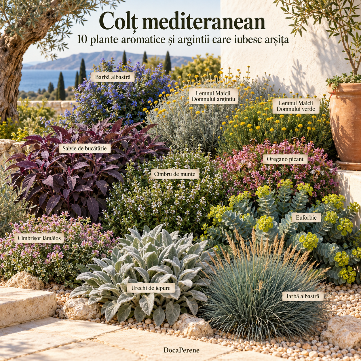 Colț mediteranean – 10 plante aromatice și argintii care iubesc arșița