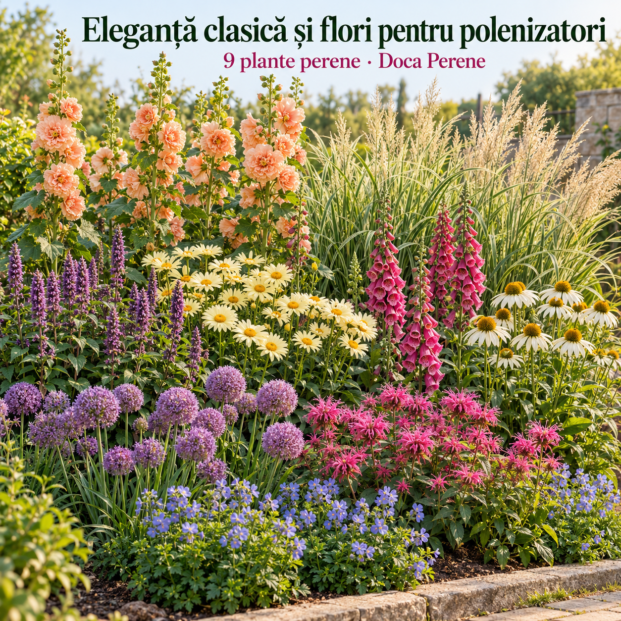 Eleganță clasică și flori pentru polenizatori - pachet cu perene de gradina