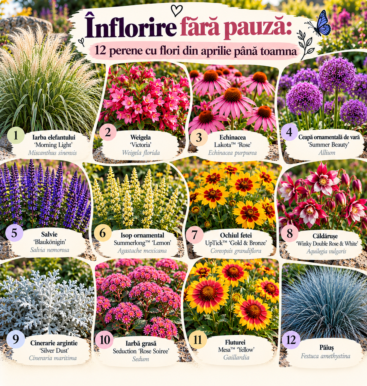 Înflorire fără pauză: 12 perene cu flori din aprilie până toamna