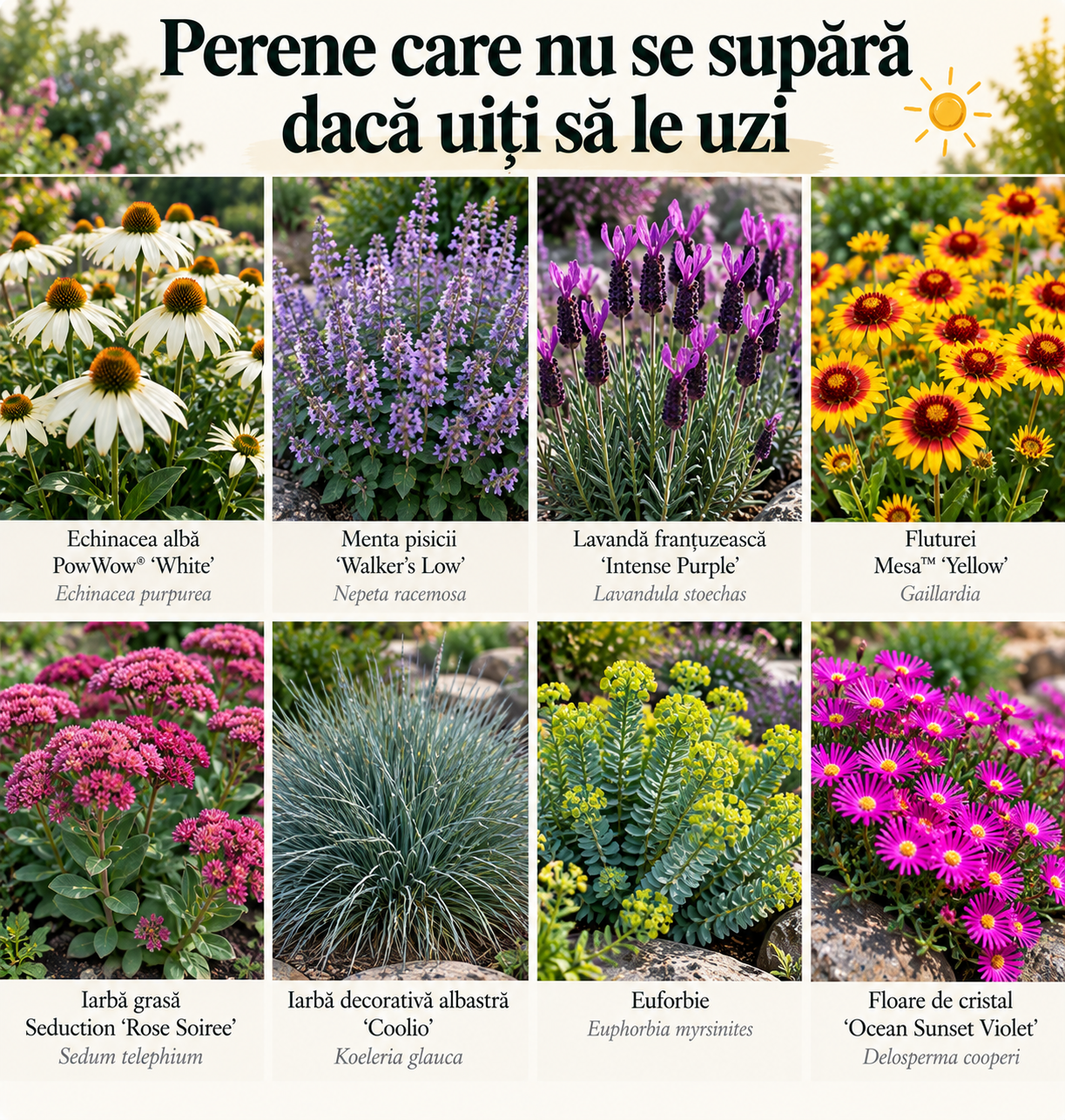 Perene care nu se supără dacă uiți să le uzi