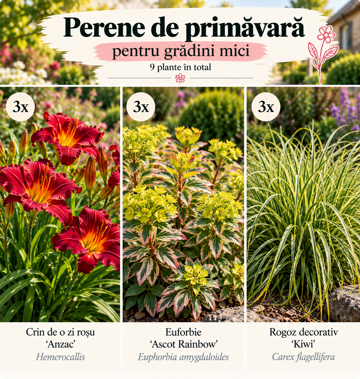 Pachet: perene de primăvară pt grădini mici