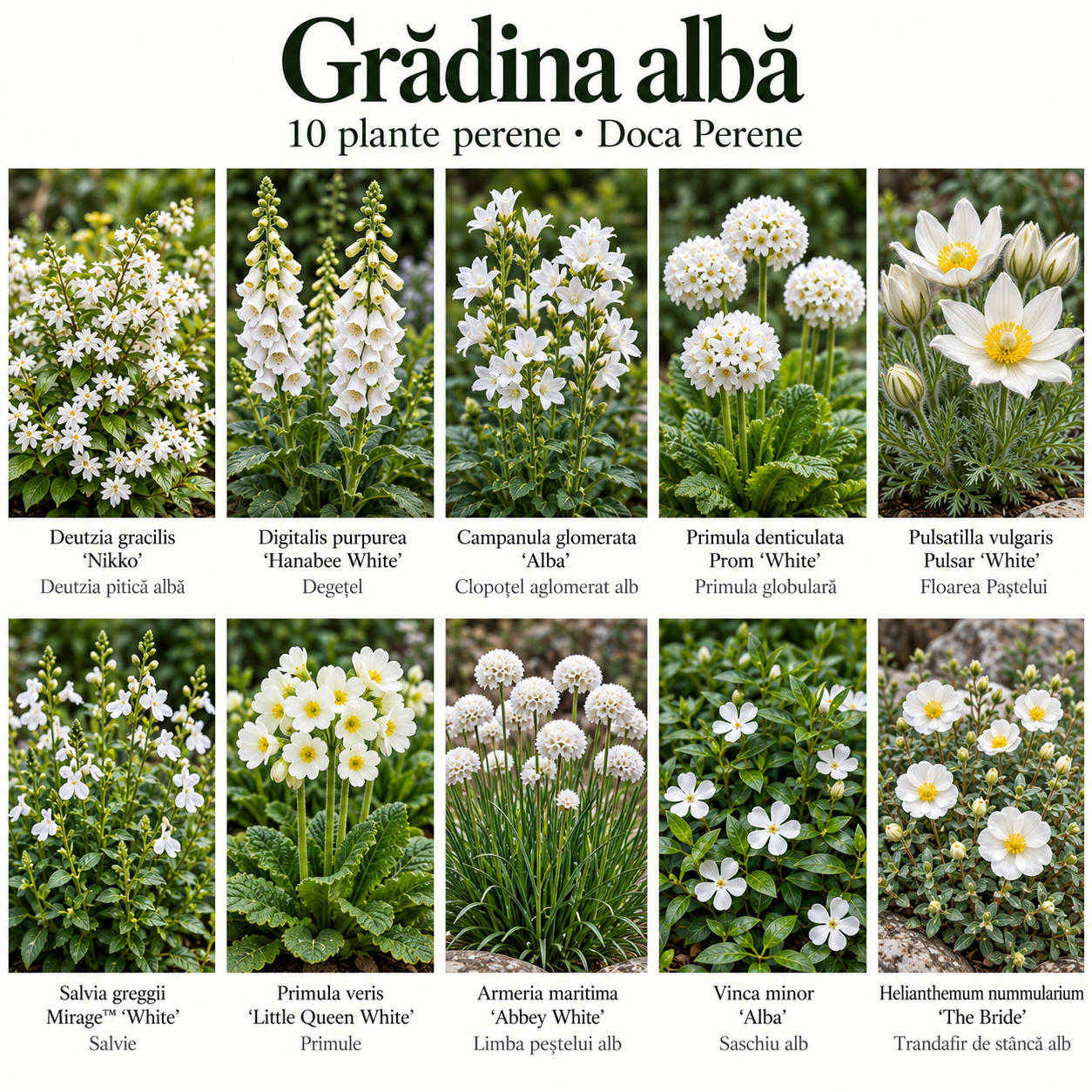 Grădina albă: 10 perene cu flori albe, din aprilie până toamna
