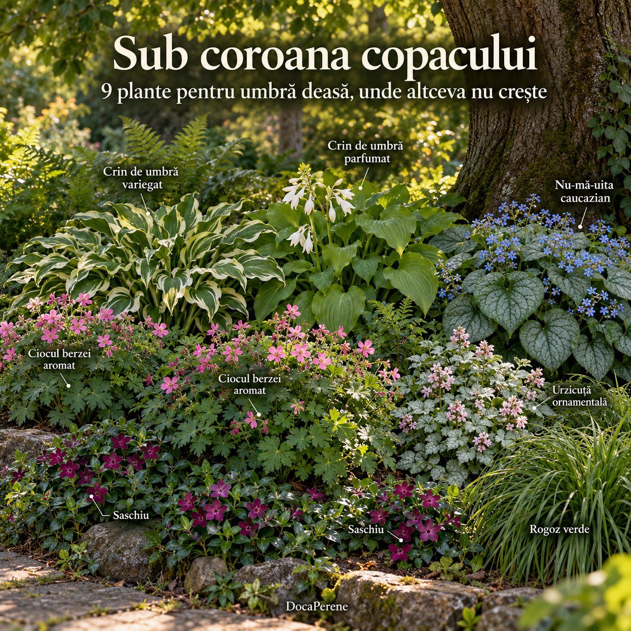 Sub coroana copacului – 9 plante pentru umbră deasă, unde altceva nu crește