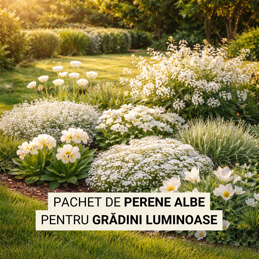 Mix de plante perene albe pt grădini luminoase