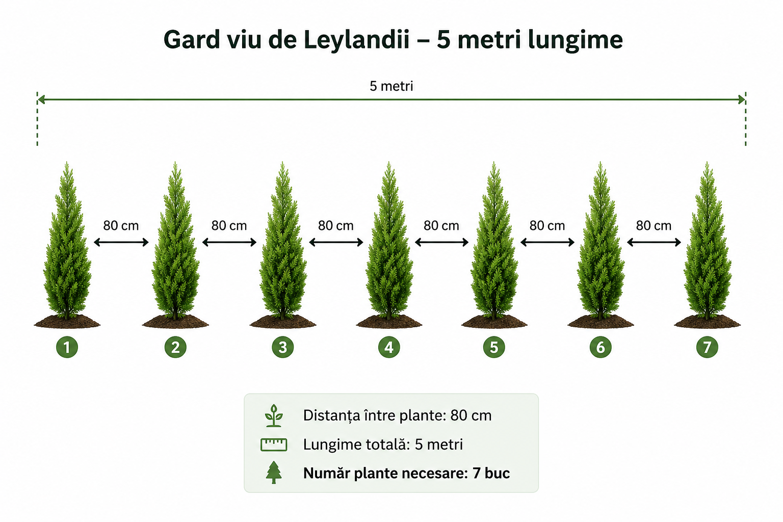 5m gard viu veșnic verde cu Leylandii
