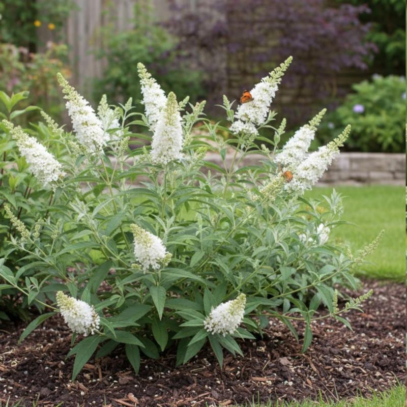 Liliac de vară compact - Buddleja davidii Chrysalis™ ‘White’